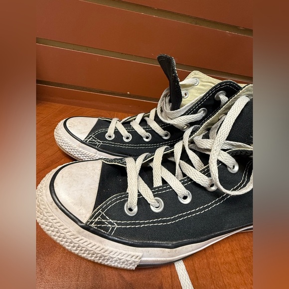Converse Black and White High-Top Sneakers - Picture 8 of 10